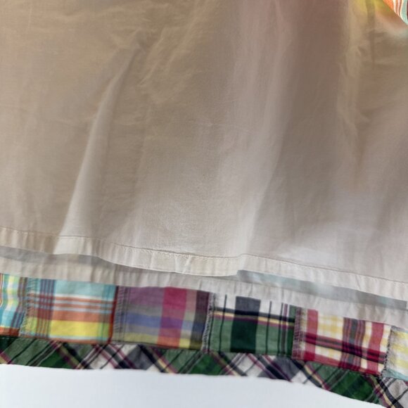 Orvis Women's Skirt 12P Petite Madras Patchwork Colorful Zip Short Lined Pockets - Picture 4 of 10